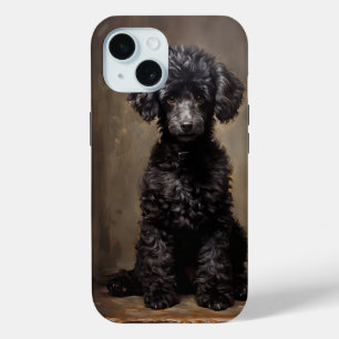 Coque Pour iPhone 15 Poodle noir