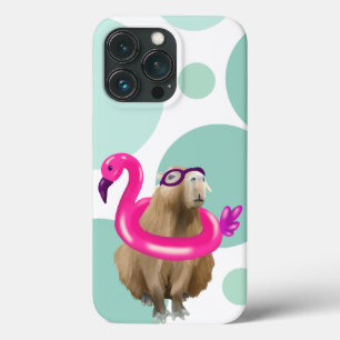 Case-Mate iPhone Case Pool Party Cute Capybara Avec Flotte Flamant rose