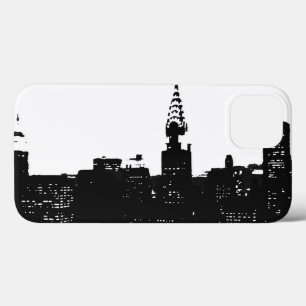 Etui iPhone 13 Pop Art noir blanc NY Manhattan