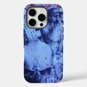 iPhone 16 Pro Case Pop Musicians Blue Purple Art Imprimer