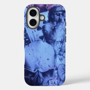 Coque Pour iPhone 16 Pop Musicians Blue Purple Art Imprimer