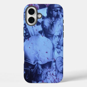 Coques iPhone 16 Plus Pop Musicians Blue Purple Art Imprimer