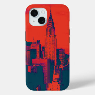 Coque Pour iPhone 15 Pop Style Rouge Retro Art New York City