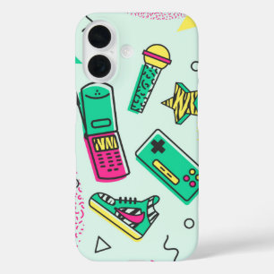 Coque Pour iPhone 16 Pop technique rétro Y2K Memphis