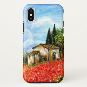 Coque Case-Mate Pour iPhone POPIES EN TOSCANE / Paysage avec champs de fleurs