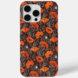 Coque iPhone 15 Pro Max POPIES ROUGES EN FLEAU DE Pavot BLANC NOIR