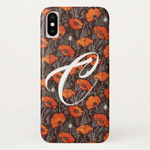 Case-Mate iPhone Case POPIES ROUGES Pavot floral noir Monogramme blanc