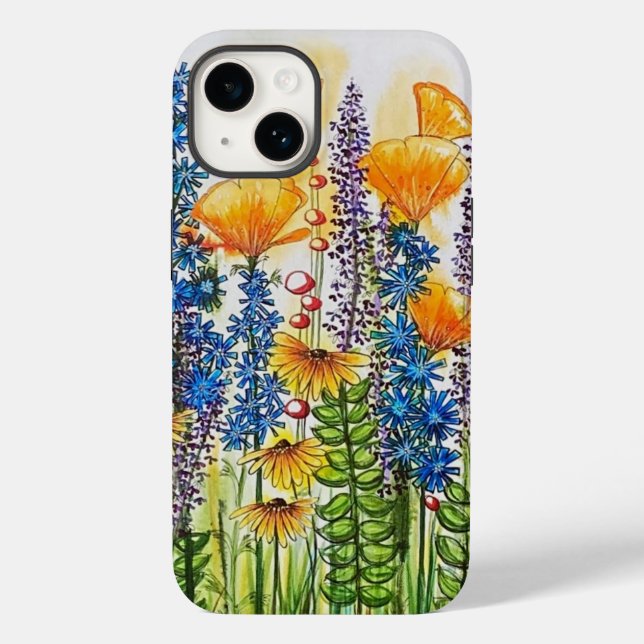 Coques Case-Mate iPhone Poppies et Cornflower (Verso)