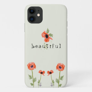 Case-Mate iPhone Case Poppies Orange Aquarelle Florale Avec Nom