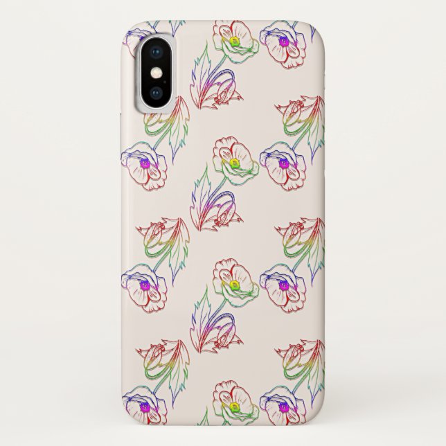 Coques Case-Mate iPhone Poppyes motif floral. Coquelicot. (Dos)