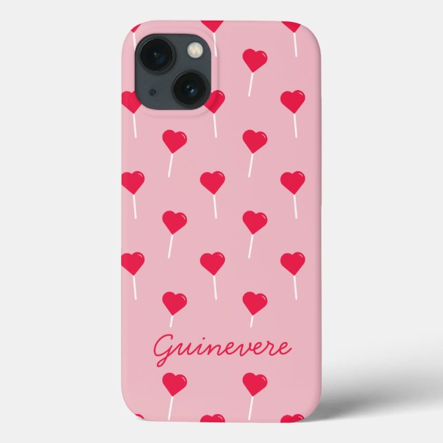 Coques Case-Mate iPhone Pops tendance rose et rouge Coeur Personnalisé (Verso)