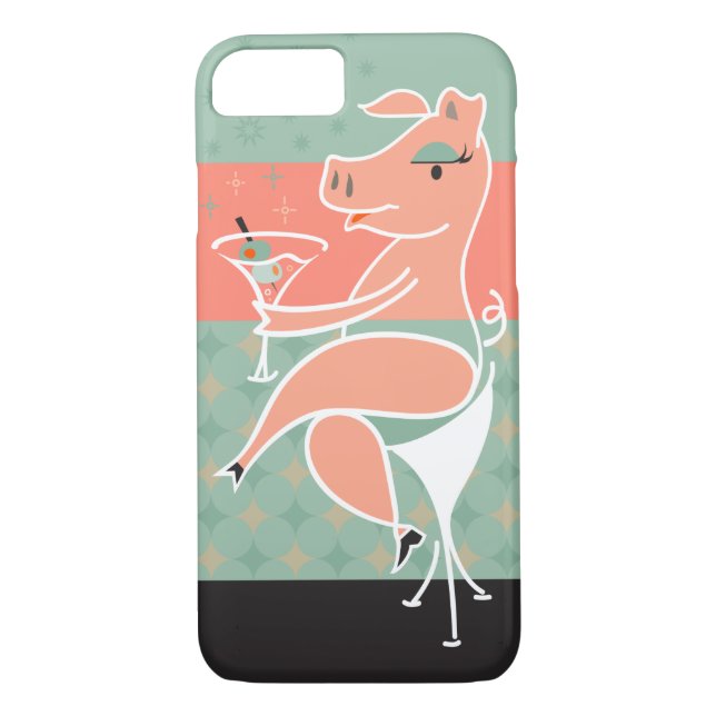 Coques Case-Mate iPhone Porc avec Martini (Dos)