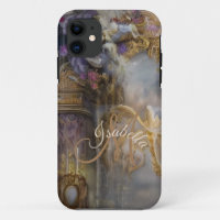 Porte d'or céleste monogramme, Or Texte