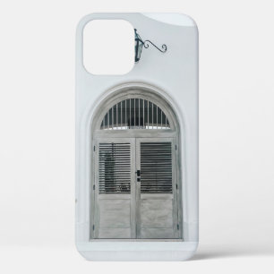 Case-Mate iPhone CASE PORTE EN BOIS GRIS FERMÉE SOUS LA LUMIÈRE NOIRE