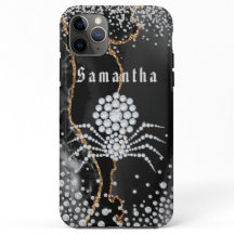 Porte noire avec accents or et diamant