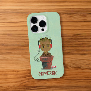 Coque Pour iPhone 14 Pro Porter un casque Groot