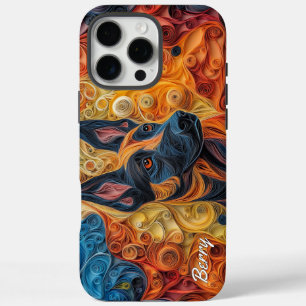 Coques iPhone 16 Pro Max Portrait belge malinois coloré