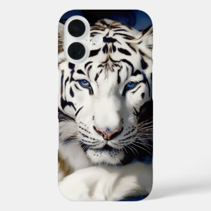 Coque Pour iPhone 16 Portrait blanc de tigre