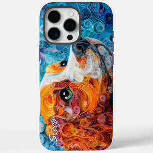 Coques iPhone 16 Pro Max Portrait coloré Cavalier King Charles