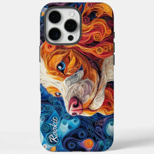 Coques iPhone 16 Pro Max Portrait coloré Cavalier King Charles