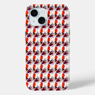 Coque Pour iPhone 15 Portrait de chat - Art Graphique Gras Orange et Vi