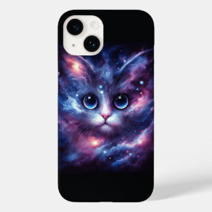 Coque Pour iPhone 14 Portrait de Chat Majestueux de la Galaxie Cosmique