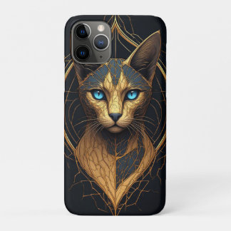 Case-Mate iPhone Case Portrait de chat noir avec détails géométriques do