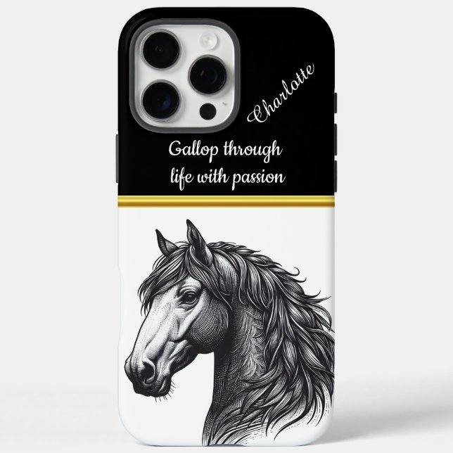 Coques Case-Mate iPhone Portrait de cheval majestueux et complexe (Verso)