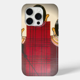 Coque iPhone 15 Pro Portrait de famille Maasai à carreaux Herita Abs
