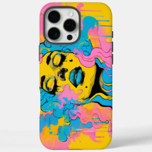 Coques iPhone 16 Pro Max Portrait de femme psychédélique coloré Impression