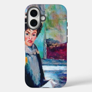 Coque Pour iPhone 16 Portrait de femme vintage avec Arrière - plan Abst