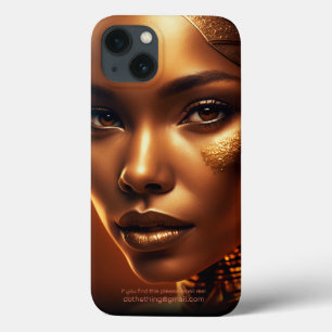 Case-Mate iPhone Case Portrait de maquillage d'or pour femme Face