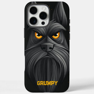 Coques iPhone 16 Pro Max Portrait de Schnauzer noir