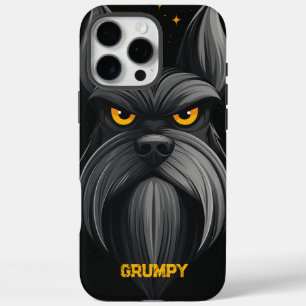 Coques iPhone 16 Pro Max Portrait de Schnauzer noir