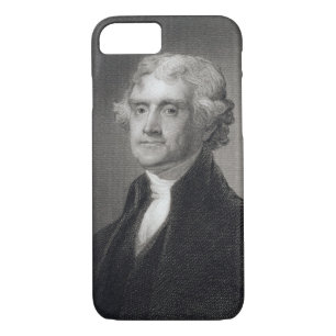 Coque iPhone 8/7 Portrait de Thomas Jefferson, gravé par le Br de