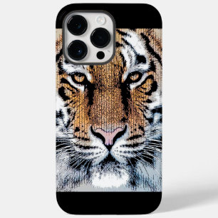 Coque Pour Pour iPhone 14 Pro Max Portrait de tigre en style Presse Graphique