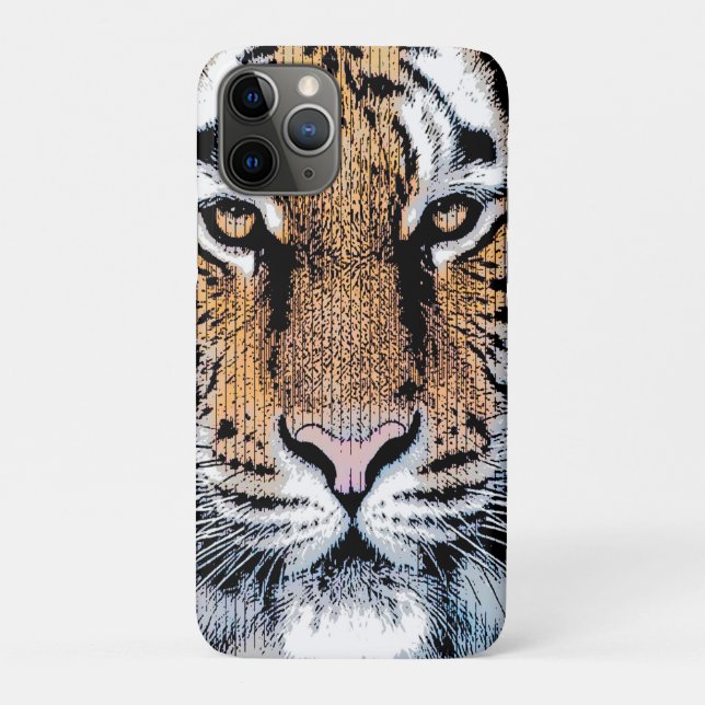 Coques Case-Mate iPhone Portrait de tigre en style Presse Graphique (Dos)