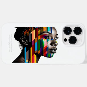 Coque Pour Pour iPhone 14 Pro Max Portrait des barres de couleur du visage de la fem