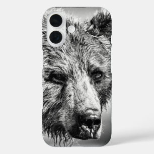 Coque Pour iPhone 16 Portrait d'ours grizzli
