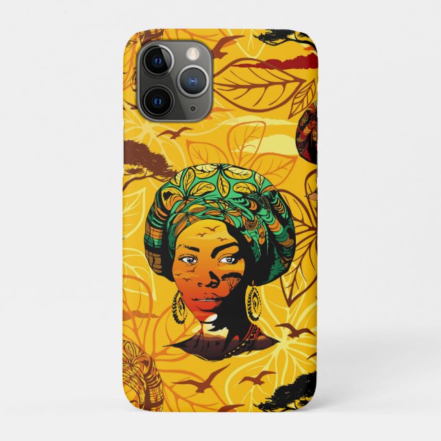 Coques Case-Mate iPhone Portrait féminin africain avec coucher de soleil (Dos)