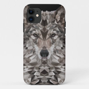 Case-Mate iPhone Case Portrait géométrique du loup gris