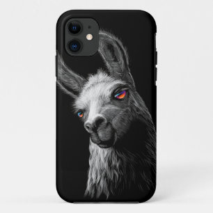 Case-Mate iPhone Case Portrait Head Cute Llama sur Arrière - plan noir