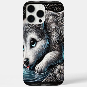 Coques iPhone 16 Pro Max Portrait majestueux du loup au clair de lune