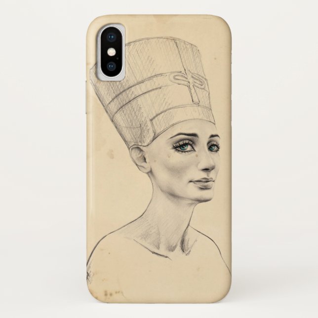 Coques Case-Mate iPhone Portrait Néfertiti dessin Ancienne Egypte papyrus (Dos)