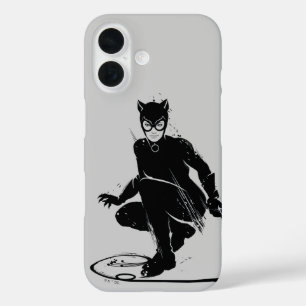 Coque Pour iPhone 16 Pose à pinceau en encre Catwoman