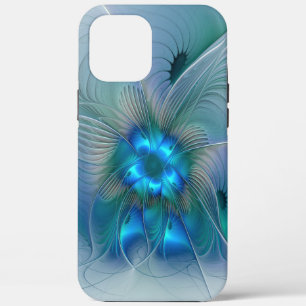 Case-Mate iPhone Case Position, Abstrait bleu turquoise fractal