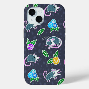 Coque Pour iPhone 15 Possum & Flowers à crier sur le dessin