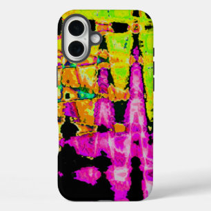 Coques iPhone 16 Plus Poster d'art Abstrait Neon Glitch Imprimer