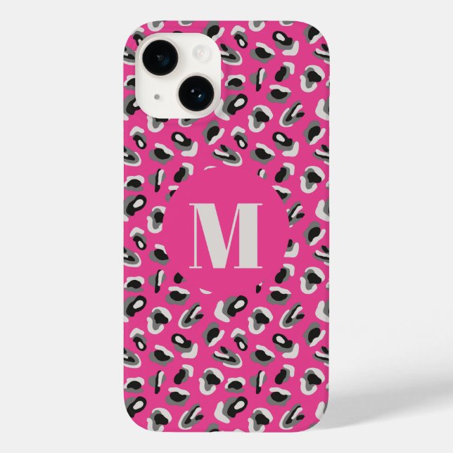 Coques Case-Mate iPhone Poster de animal Abstrait rose chaud (Verso)