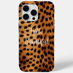 Coque iPhone 15 Pro Max Poster de animal Cheetah Brown et noir
